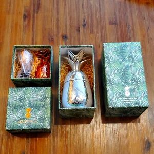 Brand New Set of Pineapple Tumbler & 2 Shot Glasses